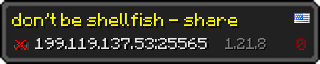 Userbar 320x64 in minecraft style for 199.119.137.53:25565