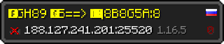 Userbar 320x64 in minecraft style for 188.127.241.201:25520