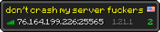 Userbar 320x64 in minecraft style for 76.164.199.226:25565