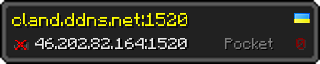 Userbar 320x64 in Minecraft-Stil für den Server 46.202.82.164:1520