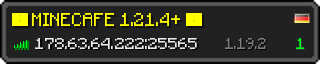 Userbar 320x64 in Minecraft-Stil für den Server 178.63.64.222:25565