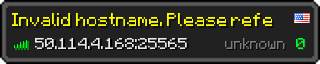 Userbar 320x64 in minecraft style for 50.114.4.168:25565