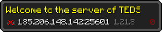 Userbar 320x64 in minecraft style for 185.206.148.142:25601