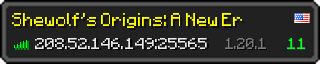 Userbar 320x64 in minecraft style for 208.52.146.149:25565