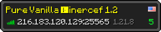 Userbar 320x64 in minecraft style for 216.183.120.129:25565