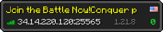 Userbar 320x64 in minecraft style for 34.14.220.120:25565