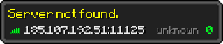 Userbar 320x64 in Minecraft-Stil für den Server 185.107.192.51:11125