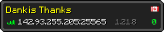 Userbar 320x64 in minecraft style for 142.93.255.205:25565