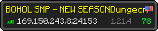 Userbar 320x64 in minecraft style for 169.150.243.8:24153