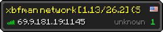 Userbar 320x64 in Minecraft-Stil für den Server 69.9.181.19:1145