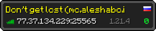 Userbar 320x64 in Minecraft-Stil für den Server 77.37.134.229:25565