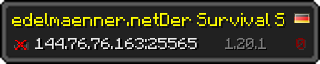 Userbar 320x64 in minecraft style for 144.76.76.163:25565