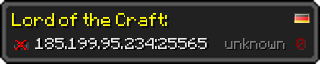 Userbar 320x64 in Minecraft-Stil für den Server 185.199.95.234:25565