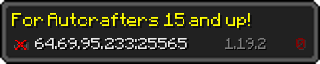 Userbar 320x64 in Minecraft-Stil für den Server 64.69.95.233:25565