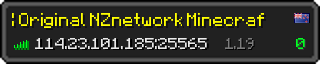 Userbar 320x64 in Minecraft-Stil für den Server 114.23.101.185:25565