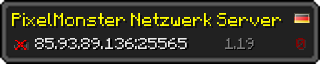 Userbar 320x64 in Minecraft-Stil für den Server 85.93.89.136:25565