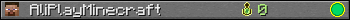 AliPlayMinecraft userbar 350x20