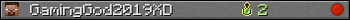 GamingGod2019XD userbar 350x20