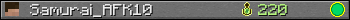 Samurai_AFK10 userbar 350x20