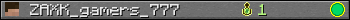 ZAXK_gamers_777 userbar 350x20