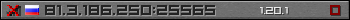 Userbar grau 350x20 für den Server 81.3.186.250:25565