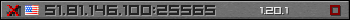 Userbar grau 350x20 für den Server 51.81.146.100:25565